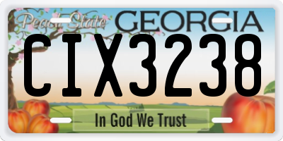 GA license plate CIX3238
