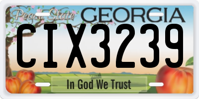 GA license plate CIX3239