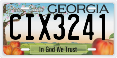 GA license plate CIX3241