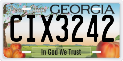 GA license plate CIX3242