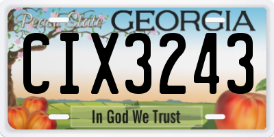 GA license plate CIX3243