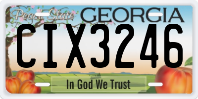 GA license plate CIX3246