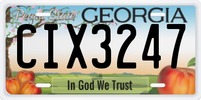 GA license plate CIX3247