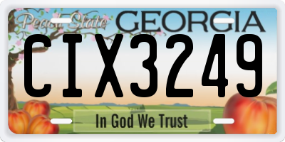 GA license plate CIX3249