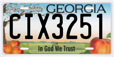 GA license plate CIX3251