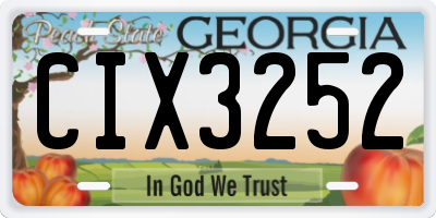 GA license plate CIX3252