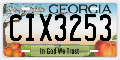 GA license plate CIX3253