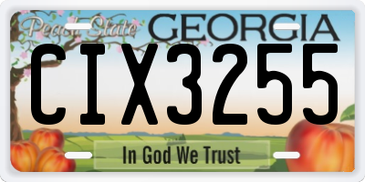 GA license plate CIX3255