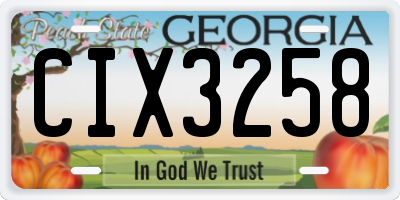 GA license plate CIX3258