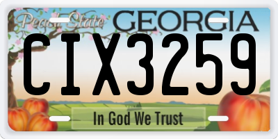 GA license plate CIX3259