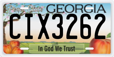 GA license plate CIX3262
