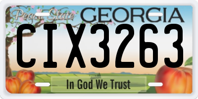 GA license plate CIX3263
