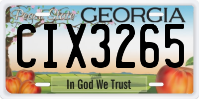 GA license plate CIX3265