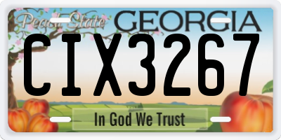 GA license plate CIX3267