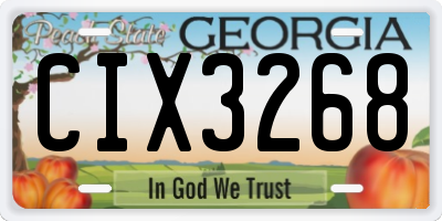 GA license plate CIX3268