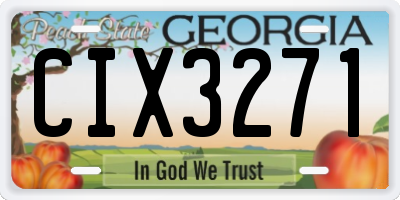 GA license plate CIX3271