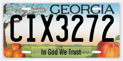 GA license plate CIX3272