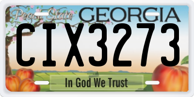 GA license plate CIX3273