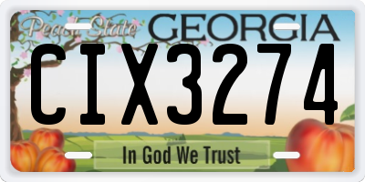 GA license plate CIX3274
