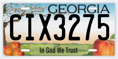 GA license plate CIX3275