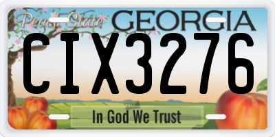 GA license plate CIX3276