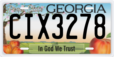 GA license plate CIX3278