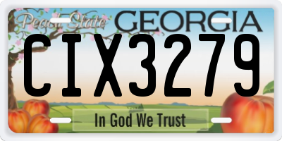 GA license plate CIX3279