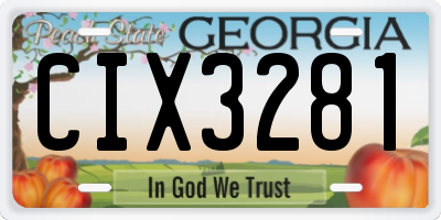 GA license plate CIX3281