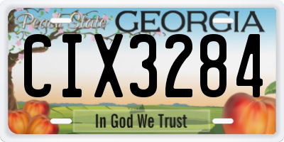 GA license plate CIX3284