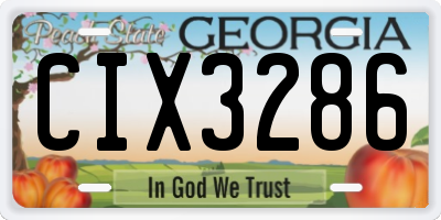 GA license plate CIX3286