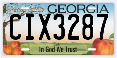 GA license plate CIX3287