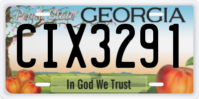 GA license plate CIX3291