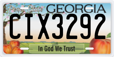 GA license plate CIX3292