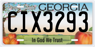 GA license plate CIX3293