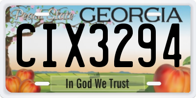 GA license plate CIX3294