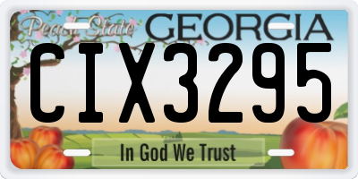 GA license plate CIX3295