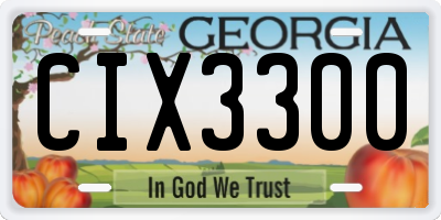 GA license plate CIX3300