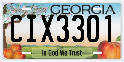 GA license plate CIX3301