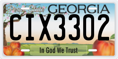 GA license plate CIX3302