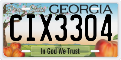 GA license plate CIX3304
