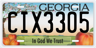 GA license plate CIX3305
