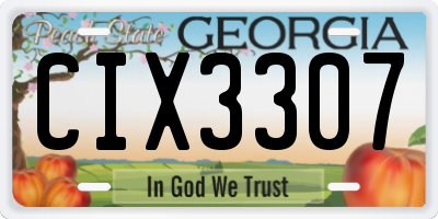 GA license plate CIX3307