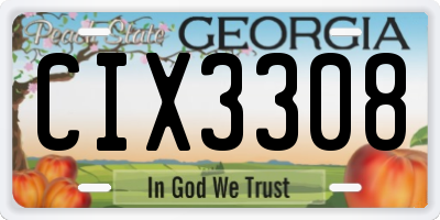 GA license plate CIX3308