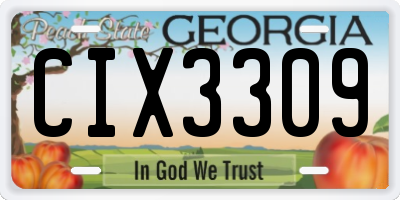 GA license plate CIX3309