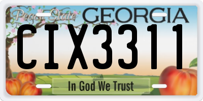 GA license plate CIX3311