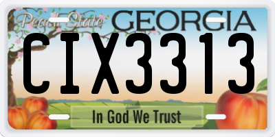 GA license plate CIX3313