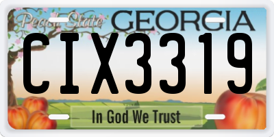 GA license plate CIX3319
