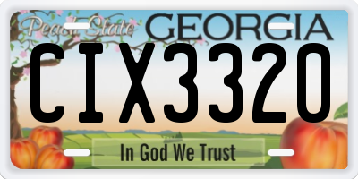 GA license plate CIX3320