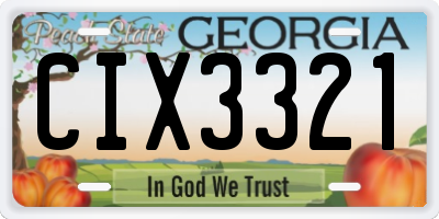 GA license plate CIX3321