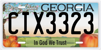 GA license plate CIX3323